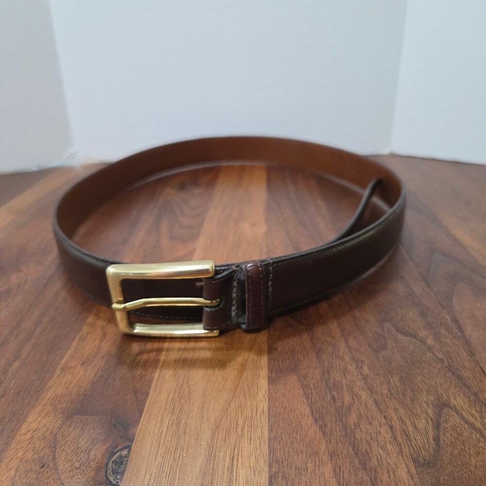 Torino 5521 Men's Brown Leather Belt with Brass Buckle Italian Leather USA Made